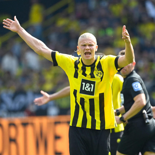 &lt;p&gt;Dortmund&amp;#39;s Norwegian forward Erling Braut Haaland reacts during the German first division Bundesliga football match Borussia Dortmund v Hertha BSC Berlin in Dortmund, western Germany, on May 14, 2022. (Photo by Ina FASSBENDER/AFP)/DFL REGULATIONS PROHIBIT ANY USE OF PHOTOGRAPHS AS IMAGE SEQUENCES AND/OR QUASI-VIDEO&lt;/p&gt;