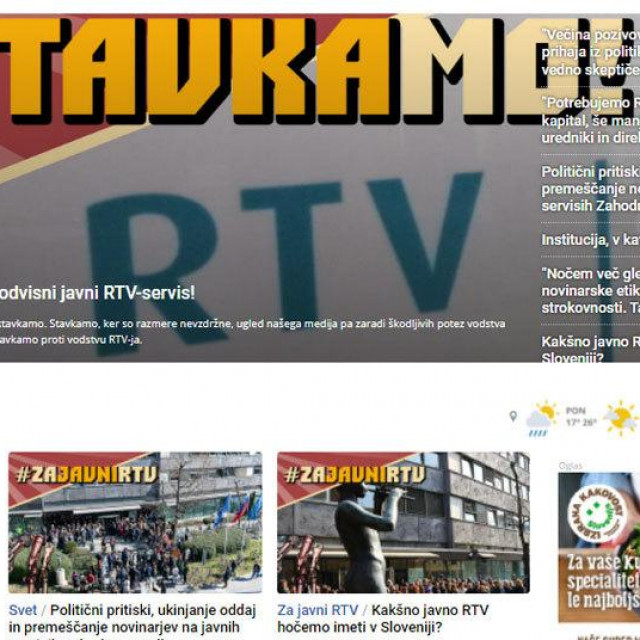 &lt;p&gt;Naslovnica portala RTV Slovenije&lt;/p&gt;