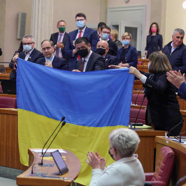 &lt;p&gt;Zastava Ukrajine u Saboru u znak podrške&lt;/p&gt;