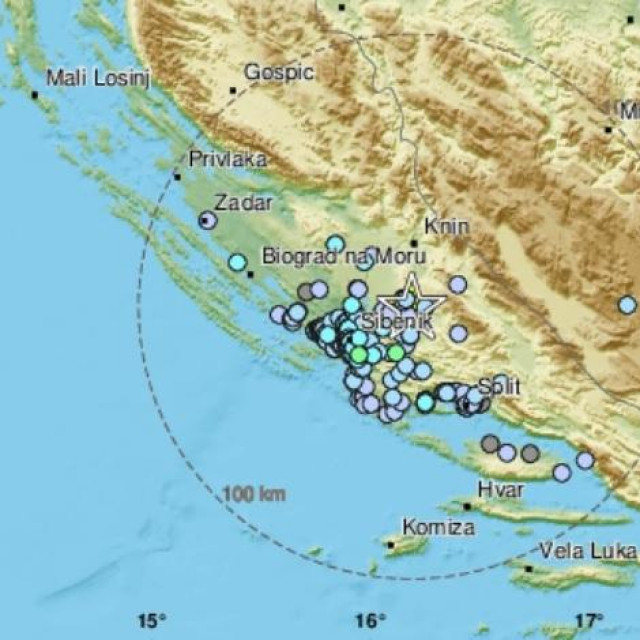 &lt;p&gt;Epicentar potresa prikazan na karti&lt;/p&gt;
