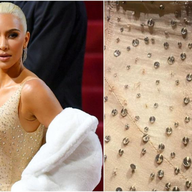 &lt;p&gt;Kim Kardashian i detalj oštećene haljine&lt;/p&gt;