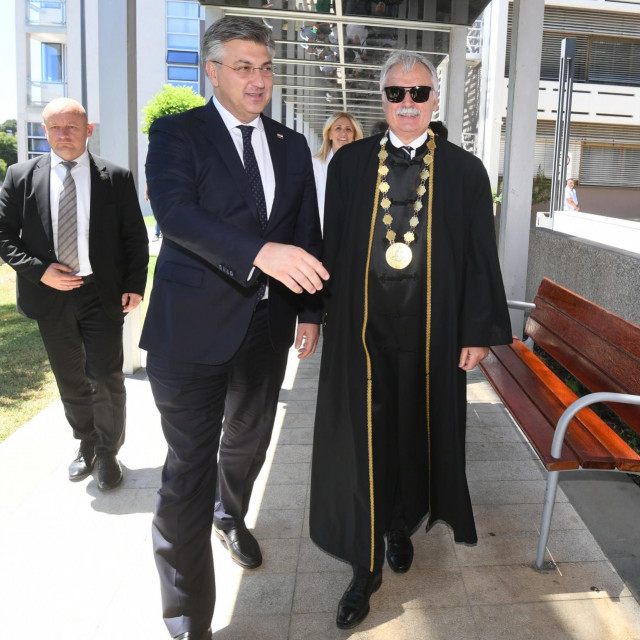 Andrej Plenković i Dragan Ljutić, rektor Sveučilišta u Splitu