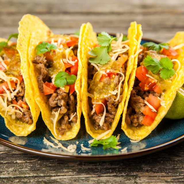 Mexican tacos with beef