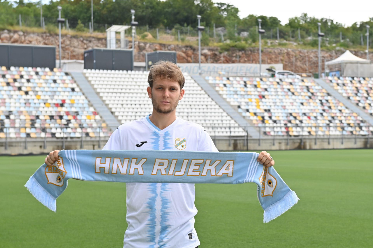 Alen Halilovic of HNK Rijeka controls a ball during the 1st leg of second  qualifying round of UEFA Conference League between HNK Rijeka and  Djurgardens at HNK Rijeka stadium, in Rijeka, Croatia