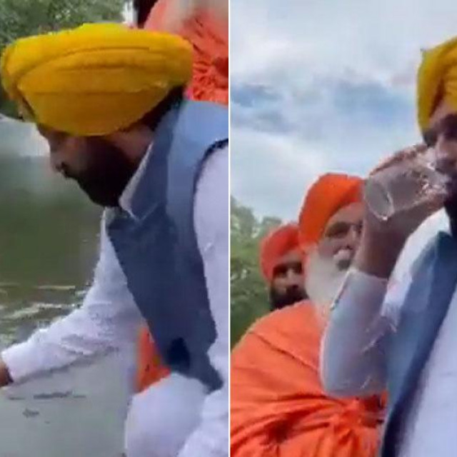 Premijer Punjaba pije vodu iz zagađene rijeke