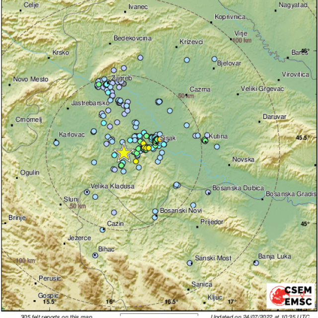&lt;p&gt;Potres s epicentrom u okolici Petrinje&lt;/p&gt;