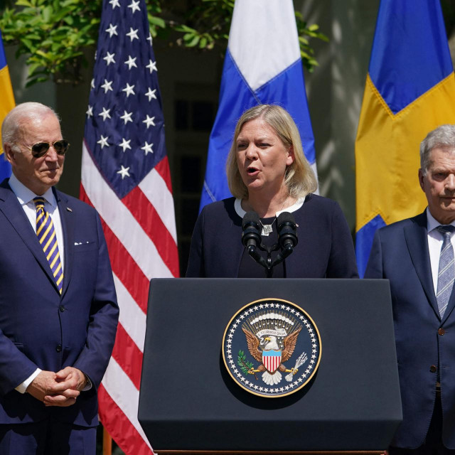 &lt;p&gt;Joe Biden, švedska premijerka Magdalena Andersson i predsjednik Finske Sauli Niinistö&lt;/p&gt;
