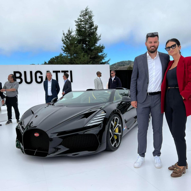 &lt;p&gt;Mate Rimac i Katarina Lovrić na predstavljanju Bugatti W16 Mistrala u Kaliforniji&lt;/p&gt;