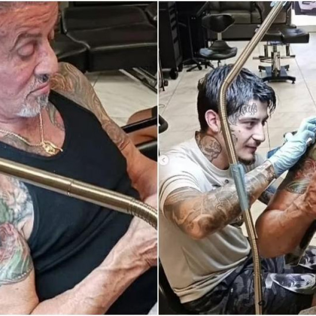 &lt;p&gt;Stallone tijekom tetoviranja&lt;/p&gt;