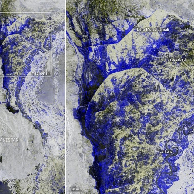 &lt;p&gt;Snimke Europske satelitske agencije pokazuju da je trećina Pakistana pod vodom&lt;/p&gt;