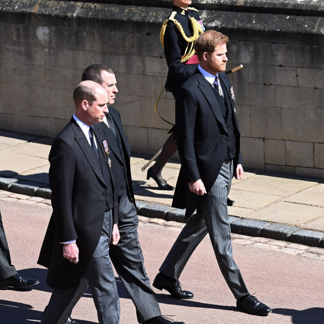 &lt;p&gt;Prinčevi William i Harry te Peter Phillips na pogrebu princa Philipa&lt;/p&gt;