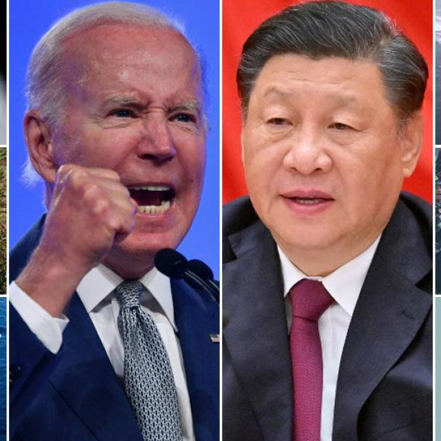 &lt;p&gt;Lijevo: američki avion F-22 Raptor, američki marinac i američka nuklearna balistička podmornica klase Ohio; sredina: Joe Biden i Xi Jinping; desno; kineska nuklearna podmornica, kineski vojnici, kineski borbeni avion Chengdu J-20&lt;/p&gt;