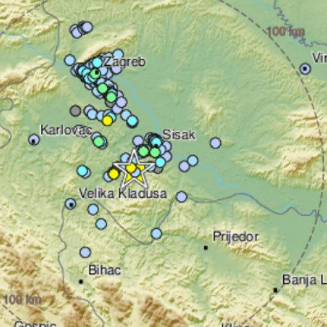 &lt;p&gt;Mapa lokacije gdje se osjetio potres&lt;/p&gt;