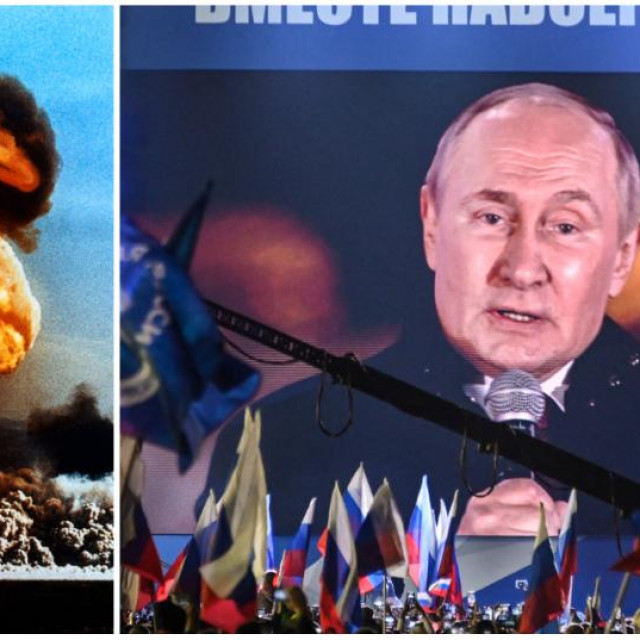 &lt;p&gt;Atomska bomba, ilustrativna fotografija/ Vladimir Putin na proslavi ankesije u Moskvi&lt;/p&gt;