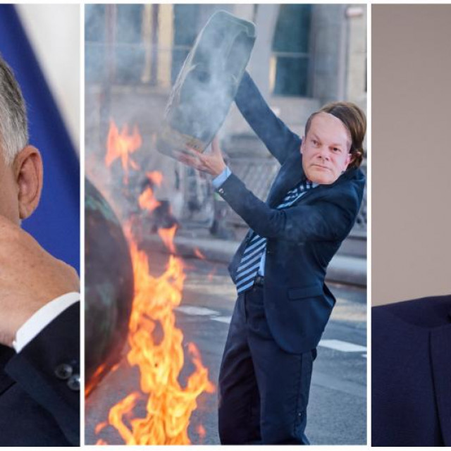 &lt;p&gt;Viktor Orban/ detalj s prosvjeda protiv njemačkog kancelara Olafa Scholza/ Emmanuel Macron&lt;/p&gt;