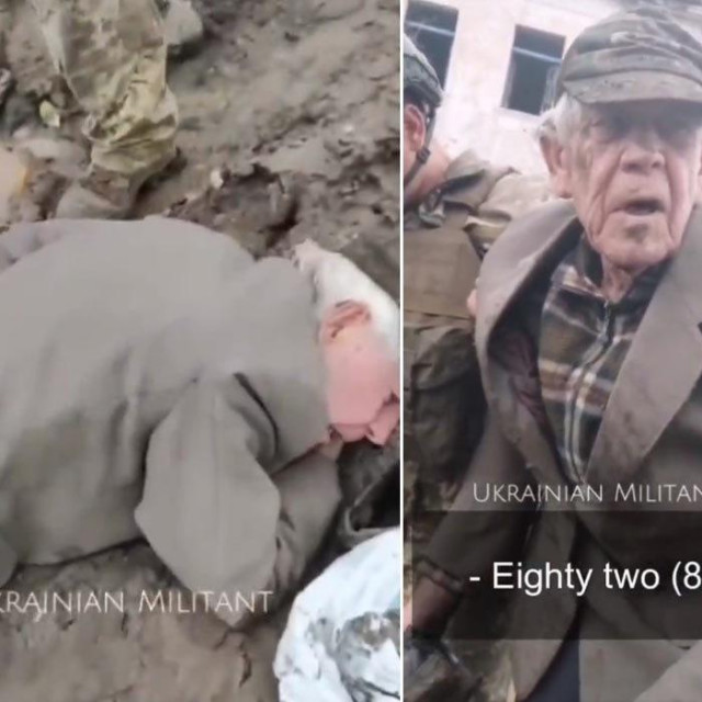 &lt;p&gt;Ukrajinski vojnici pomažu starcu&lt;/p&gt;