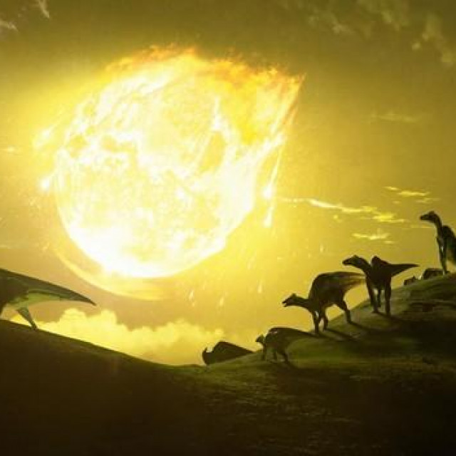 &lt;p&gt;Dinosauri netom prije udara asteroida, ilustracija&lt;/p&gt;