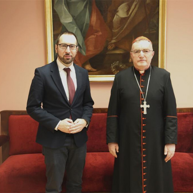 Sastanak kardinala Bozanića s gradonačelnikom Tomaševićem (arhivska fotografija)