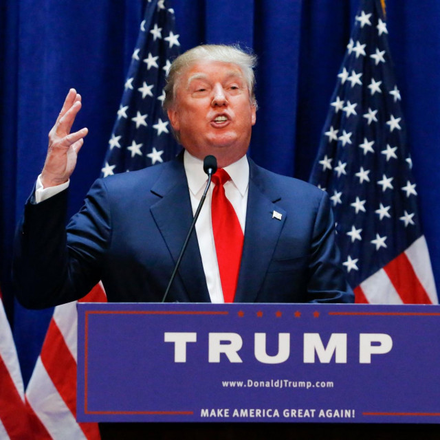 (FILES) In this file photo taken on June 16, 2015 Real estate mogul Donald Trump announces his bid for the presidency in the 2016 presidential race during an event at the Trump Tower in New York City. - Trump is planning to ride a wave of Republican victories in next week‘s midterm elections by announcing a run for the presidency, US media reported on November 4, 2022, as Democrats braced for a punishing night even in the most liberal corners of America. The one-term president has hinted for almost two years a potential third tilt at the White House after losing to Joe Biden, but aides are firming up plans for an announcement on November 14, according to Axios. (Photo by KENA BETANCUR/AFP)