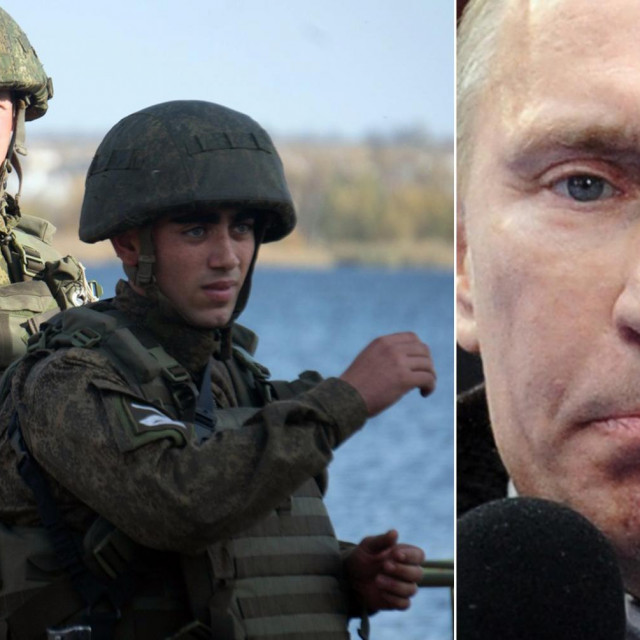 Mladi ruski vojnici i Vladimir Putin