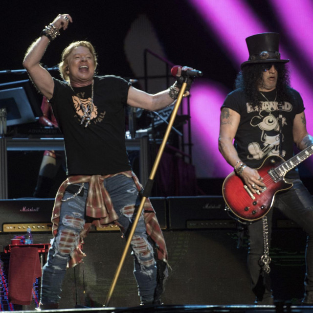 Axl Rose i Slash, Guns N Roses, 2020. u Meksiku