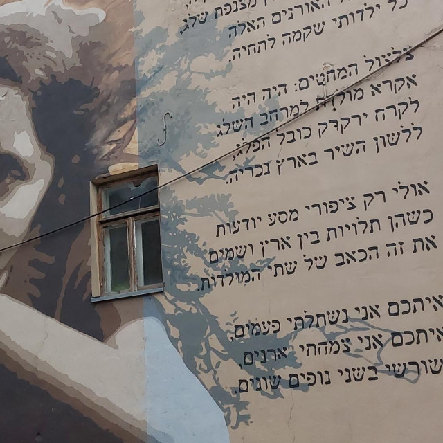 mural u čast Lei Goldberg, izraelskoj pjesnikinji koja je odrasla u litavskom Kaunasu