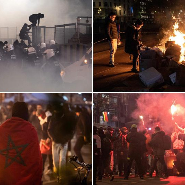 &lt;p&gt;Prizori nereda u Bruxellesu nakon poraza Maroka&lt;/p&gt;