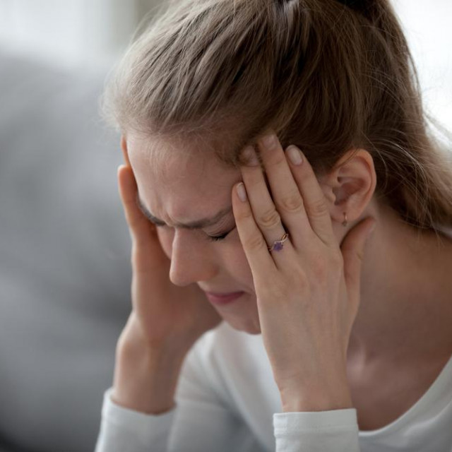 &lt;p&gt;Stressed young sick woman having strong terrible headache suffering from chronic migraine or high blood pressure tension massaging temples to relieve head ache pain, tired exhausted girl feeling hurt&lt;/p&gt;