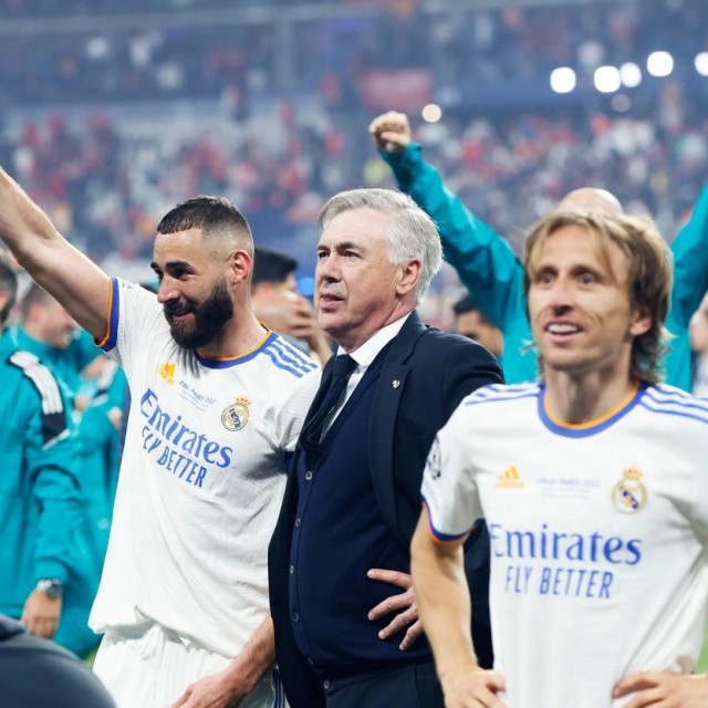 &lt;p&gt;Karim Benzema, Carlo Ancelotti i Luka Modrić&lt;/p&gt;