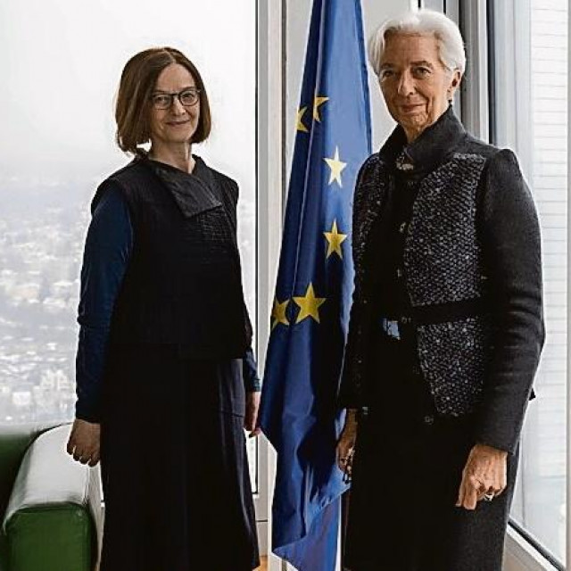 &lt;p&gt;Predsjednica Europske središnje banke Christine Lagarde i novinarka Jutarnjeg lista Marina Klepo&lt;/p&gt;