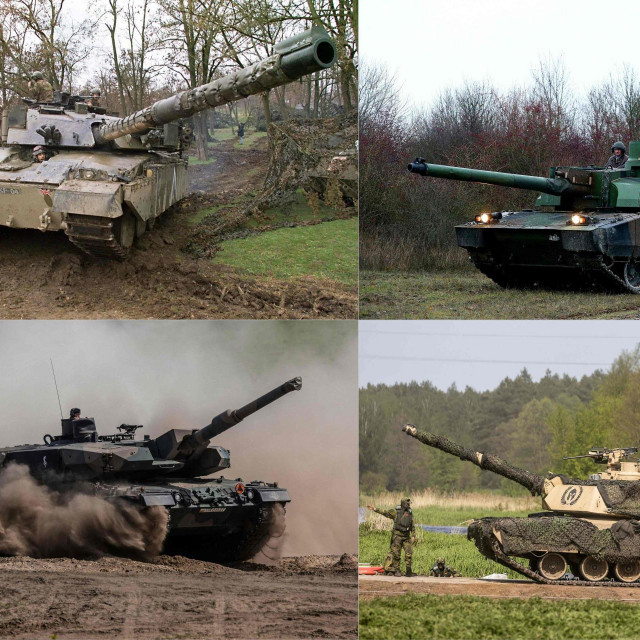 &lt;p&gt;U smjeru kazaljke na satu: Challenger, Leclerc, Leopard i Abrams. Ukrajinci će uskoro na raspolaganju imati britanske, francuske, njemačke i američke tenkove&lt;/p&gt;