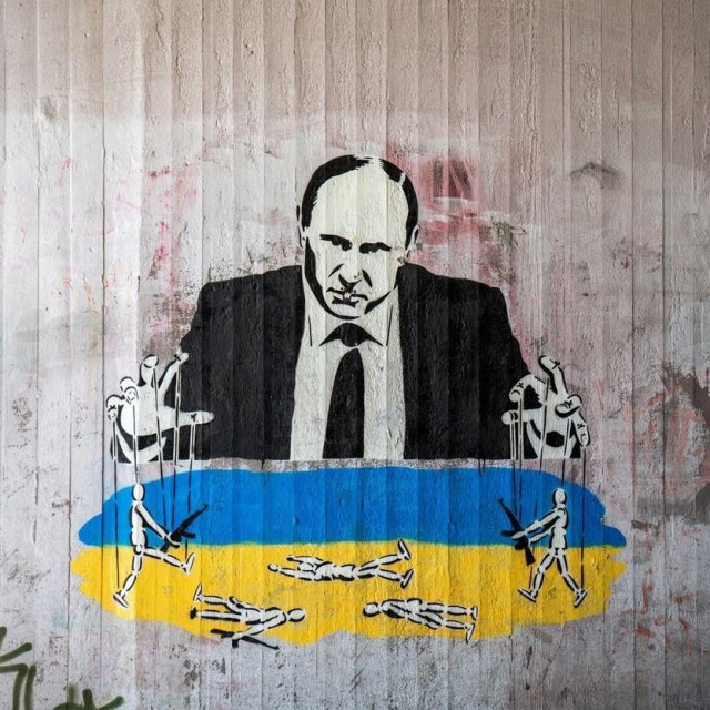 Ilustracija, grafit Putina