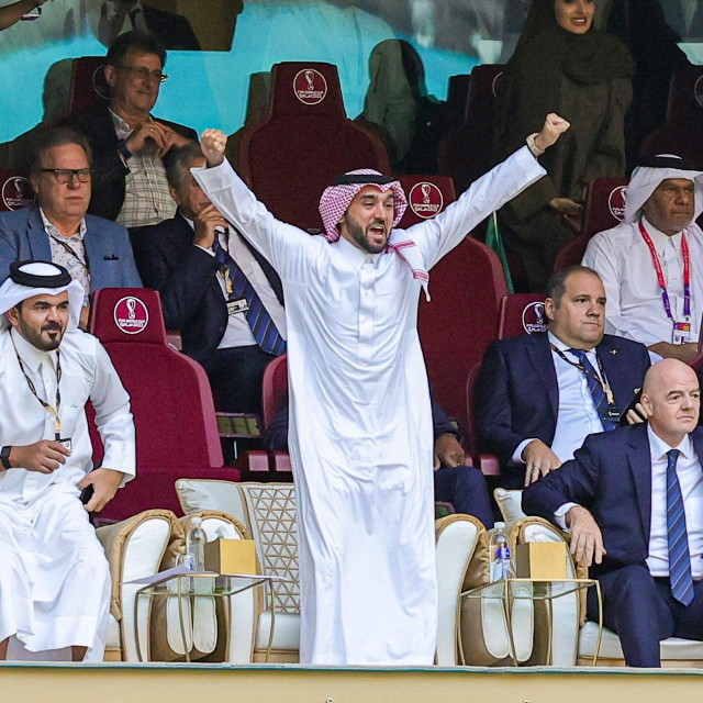 &lt;p&gt;Saudijci u svečanoj loži tijekom utakmice u kataru&lt;/p&gt;