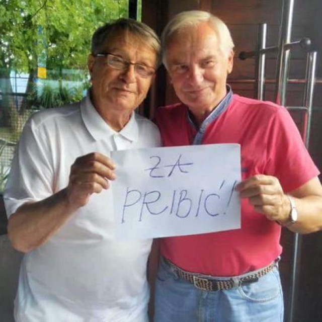 Branko Stipković s Miroslavom Blaževićem u Pribiću, gdje je zadnji put sjedio na klupi