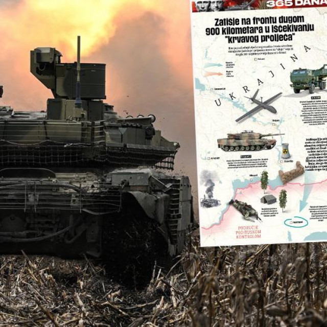 &lt;p&gt;Ruski tenk T-90M i karta bojišta u Ukrajini&lt;/p&gt;