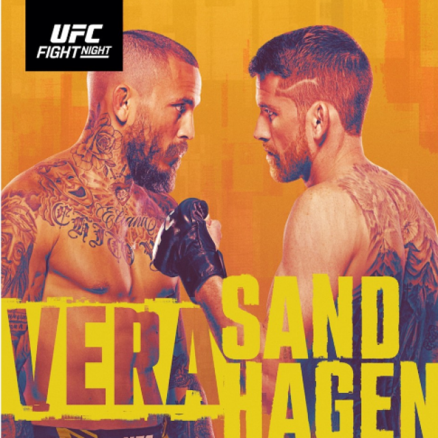 Marlon Vera (lijevo) i Cory Sandhagen (desno) - službeni poster