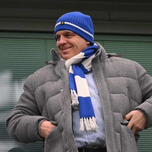 Chelsea‘s US owner Todd Boehly smiles as he takes his seat for the English Premier League football match between Chelsea and Leeds United at Stamford Bridge in London on March 4, 2023. (Photo by JUSTIN TALLIS/AFP)/RESTRICTED TO EDITORIAL USE. No use with unauthorized audio, video, data, fixture lists, club/league logos or ‘live‘ services. Online in-match use limited to 120 images. An additional 40 images may be used in extra time. No video emulation. Social media in-match use limited to 120 images. An additional 40 images may be used in extra time. No use in betting publications, games or single club/league/player publications./