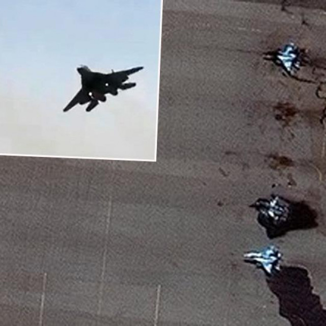&lt;p&gt;Satelitska snimka uništenih i oštećenih MiG-ova 29 na aerodromu Merowe i egipatski MiG-ovi 29 u letu&lt;/p&gt;