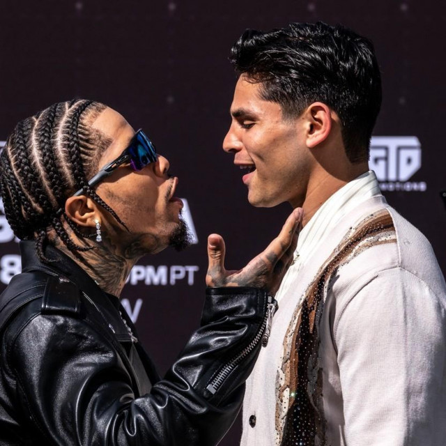 March 9, 2023, Los Angeles, CA, USA: Gervonta Ă”TankĂ• Davis and Ryan Garcia face off and engage in trash talk at the kick off press conference for their fight taking place April 22nd in Las Vegas.,Image: 761716486, License: Rights-managed, Restrictions:, Model Release: no, Credit line: Adam DelGiudice/Zuma Press/Profimedia