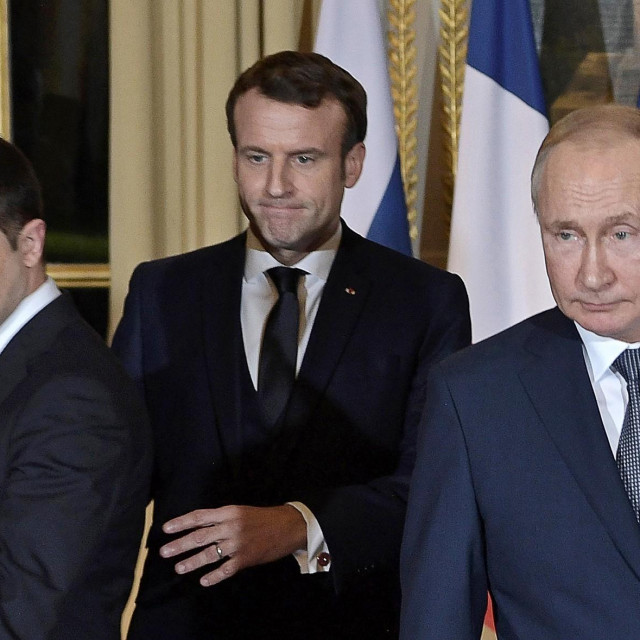 &lt;p&gt;Volodimir Zelenski, Emmanuel Macron i Vladimir Putin&lt;/p&gt;