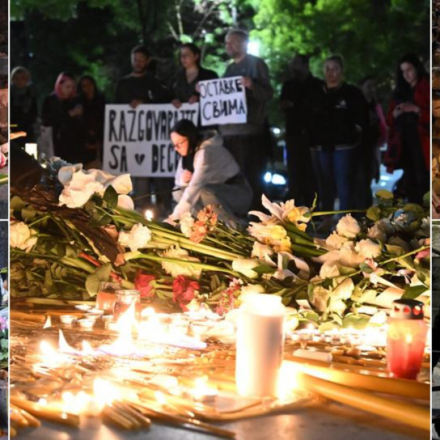&lt;p&gt;Prizori ožalošćenih građana na ulicama Beograda, u donjem desnom uglu odvođenje dječaka koji je počinio masakr&lt;/p&gt;