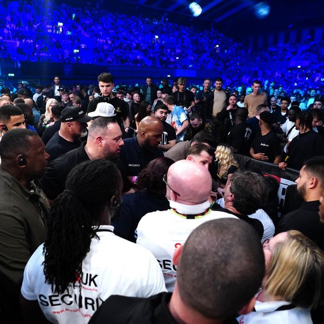 &lt;p&gt;A fight breaks out in the crowd with boxer Tommy Fury involved at the OVO Arena Wembley, London.&lt;/p&gt;