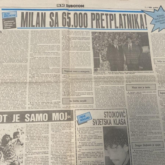 Novinar SN Robert Matteoni intervjuirao je Berlusconija za naš jedini sportski dnevni list