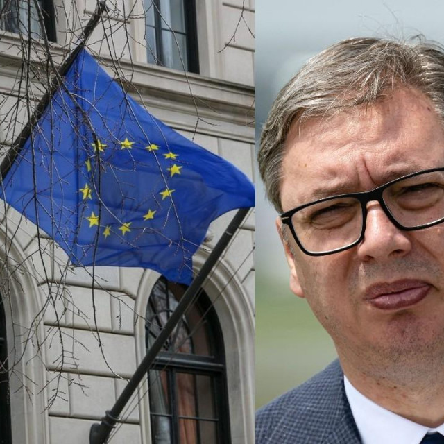 Milojko Spajić, zastava EU, Aleksandar Vučić