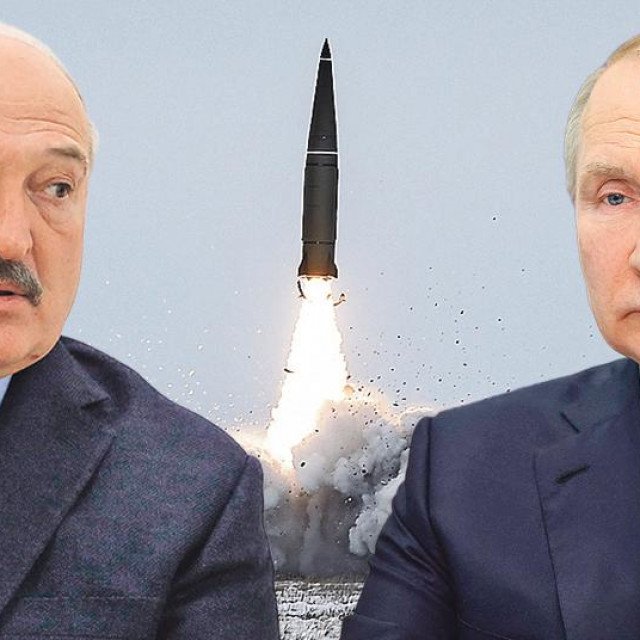 Aleksandar Lukašenko, lansiranje projektila i Vladimir Putin/Ilustracija