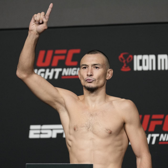 December 16, 2022, Las Vegas, NV, LAS VEGAS, NV, United States: LAS VEGAS, NV - DECEMBER 16: Damir Ismagulov steps on the scale for the official weigh-ins at UFC Apex for UFC Fight Night - Vegas 66 - Cannonier vs Strickland - Weigh-ins on December 16, 2022 in Las Vegas, NV, United States.,Image: 745314387, License: Rights-managed, Restrictions:, Model Release: no, Credit line: Louis Grasse/Zuma Press/Profimedia