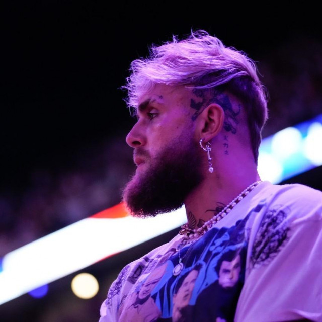 May 6, 2023; Miami, Florida, USA; Jake Paul watches a game between the Miami Heat and the New York Knicks during game three of the 2023 NBA playoffs at Kaseya Center.,Image: 774276854, License: Rights-managed, Restrictions:, Model Release: no, Credit line: USA TODAY Sports/ddp USA/Profimedia