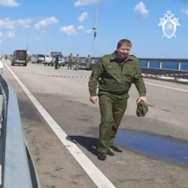Oštećeni Kerčki most koji Rusiju spaja s okupiranim poluotokom Krimom