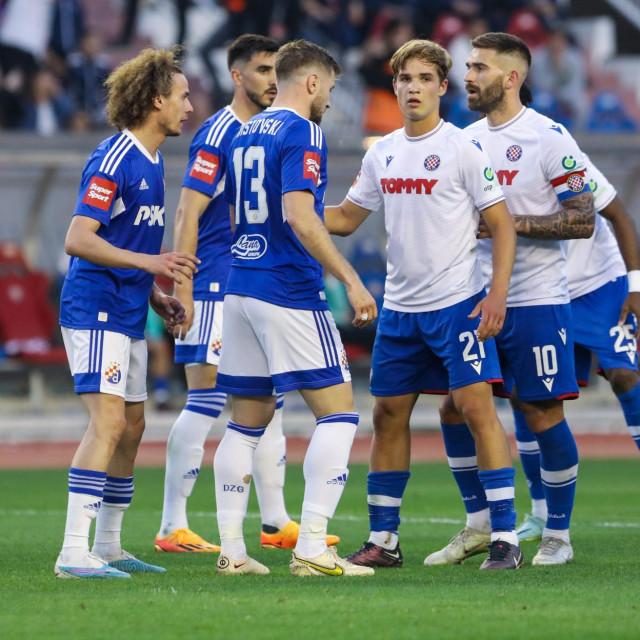 Dario Melnjak of Hajduk Split and Stefan Ristovski of Dinamo