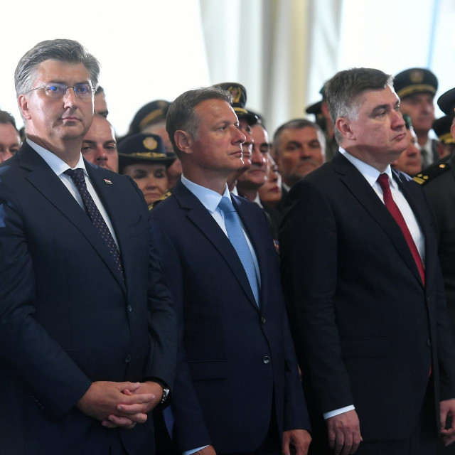 Predsjednici Vlade, Sabora i Republike: Andrej Plenković, Gordan Jandroković i Zoran Milanović 